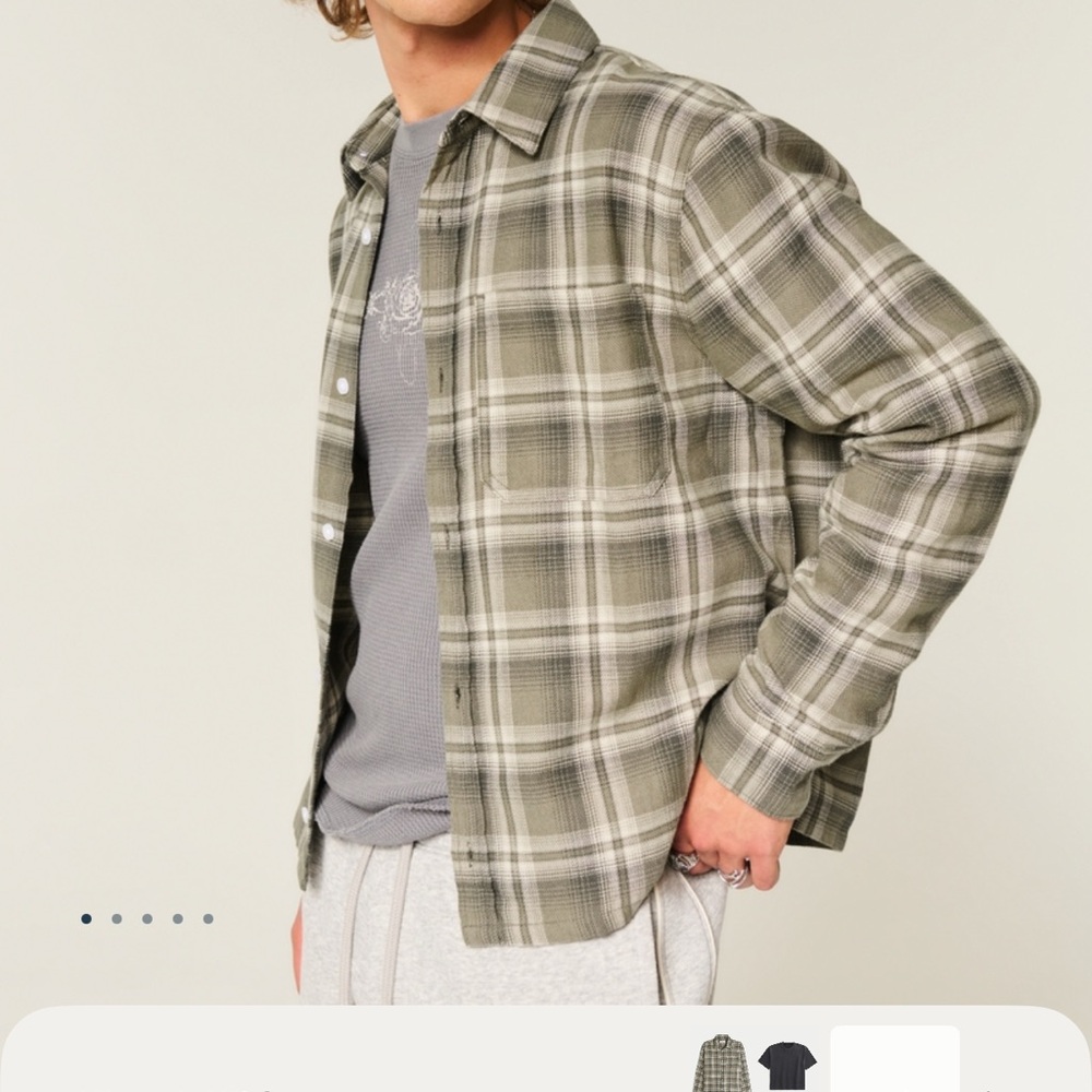Mens hollister boxy flannel shirt x large
